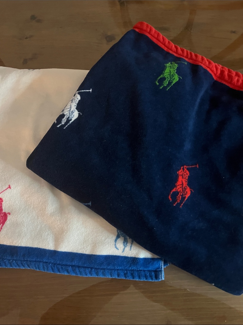 Polo Ralph Lauren Large Beach Towel Navy/White Multicolored Soft 62”x 34” approx